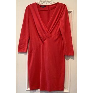 Lafayette 148 New York Dress Size 8 Pink 3/4 Sleeve Jersey Knit Office Work